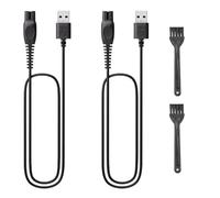 Pack of 2 5 V QP2724 Charging Cable for Philips Norelco Shaver One Blade 360 QP2720 QP2734 QP2824 QP4530 QP4631 MG7910 MG5910 MG9510 MG9520 Charger Cable with Two Cleaning Brushes (K) 14"(adadad