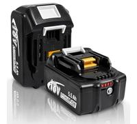 Pack of 2 5500mAh Li-ion Replacement Battery Compatible with Makita Battery 18V for BL1860B BL1860 BL1850B BL1850 BL1840B BL1840 BL1830B BL1830 BL1815 BL1835 BL1845 194205-3 LXT 400 with LED charging