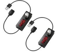 Pack of 2 5V 2A USB Timer Socket Cable with Countdown Function, Adjustable Auto-Off Switch, Countdown Timer Switch Cable for Fans, Lamps, Water Pumps