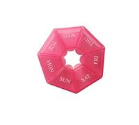 Pack of 2 7 Day Pill Case Plastic 7 Grids Storage Candy Holder Dispenser Household Travel Camp Organization Box Red