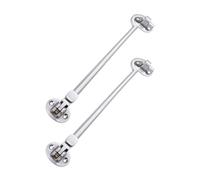 Pack of 2, 8" (200mm) Heavy Duty Brass Cabin Hook & Eye Silent Catch/Latch/Holder/Back Gate/Shed/Patio Door in Various Finishes (Satin Chrome)