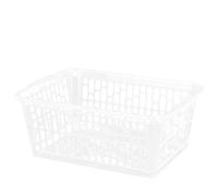(Pack of 2) 9.7 Litre Clear Storage Baskets - 37cm x 26cm x 14cm Large Storage Boxes - Plastic Storage Basket Set for Storage Units, Cupboards, Homes and Offices - Shelf Storage Basket