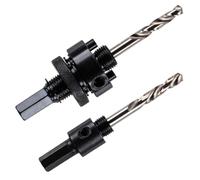Pack Of 2 - A1 & A2 Hole Saw Arbors For 14mm - 250mm Holesaws + HSS Pilot Drill Bits. Quick Change Mandrel Holesaw Adapters For Use In Standar Drill Chucks