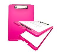Pack of 2 A4 Pink Clipboard Box Files - Storage Filing Case