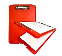 Pack of 2 A4 Red Clipboard Box Files - Storage Filing Case