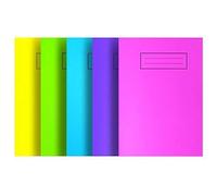Pack of 2 A5 Bright Pink Exercise Books, High Quality Matt Laminated Front Cover