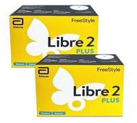 Pack of 2_Abbott Freestyle Libre 2 Plus Sensor for diabetes monitoring CGM for UK - Bundle Includes PillPharm Alcohol Wipes and Patches