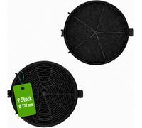 Pack of 2 Activated Carbon Filters for Cooker Hood - Diameter 175 mm Round Filter, Fits Klarstein 10030983, Bomann KF561, PKM CF110/CF150, Respekta MIZ0023, Brandt AS0015184