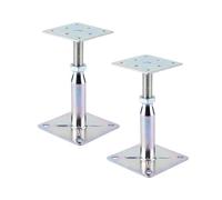 Pack of 2 Adjustable Elevated Column Mounts Weather Resistance Steel for Structural Stability Galvanized Elevated Column Brackets