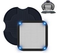 Pack of 2 Airfryer Accessories for Ninja Crispi FN101EU, Stainless Steel Splash Guard + Silicone Mats for Ninja Crispi Air Fryer, Reusable Airfryer Silicone Mould