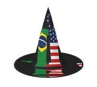 Pack of 2, America and Brazil Halloween Hat, Witch Hat, Fancy Dress, Cosplay Accessory, Party Decoration, One Size