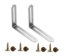 Pack of 2 Angle with Slotted Hole L-Shape Right Angle Connector Angle Connector White 120 x 165 x 24 mm with 2 Slotted Holes 90 Degree Furniture Corner Angle for Table Chair Bookshelf Surface Brushed