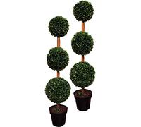 Pack of 2 Artificial Topiary Triple Ball Tree 90cm- Highly realistic but with no watering or maintenance