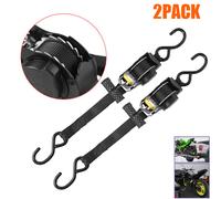 Master Lock 3238EURDAT Retractable Ratchet Tie Down Strap with S-Hooks, Black, 3m x 25mm Strap, Pack of 2