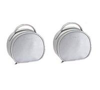 Pack of 2 Avon Anew Zip Around Round Silver Cosmetics Vanity Case - 19cm x 17cm x 7.5cm