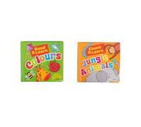 Pack of 2 Baby Bath Books Educational Number Letters Stimulating Sensory Interactive Jungle Colours Animals