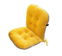 Pack of 2 Backrest Chair Cushion with Elastic Belt, Garden Office Dining Room Seat Pad, Lumbar Support Couch Seat Cushions for Indoor Outdoor Rattan Chair (Yellow,80x45cm)