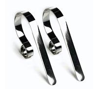 Pack of 2 Beautiful Silver CHRISTMAS XMAS Mantel Mantle clips design Stocking holders supports - holds the fullest stockings