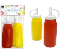 Pack Of 2 Bello Sauce Bottles Ideal For Ketchup & Mustard