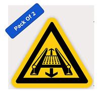 Pack of 2 Beware of Conveyor Belt Sign Stickers(150 x 150 mm) with Waterproof #WN030 Stickers Limited