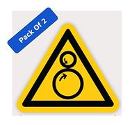 Pack of 2 Beware of Entanglement Sign Stickers(150 x 150 mm) with waterproof #WN031 Stickers Limited