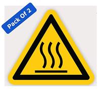 Pack of 2 Beware of Hot surface Sign Stickers(150 x 150 mm) with waterproof #WN027 Stickers Limited