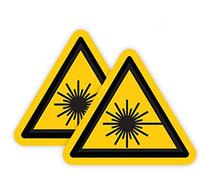 Pack of 2 Beware of Optical Rays Sign Stickers(150 x 150 mm) with Waterproof #WN011 Stickers Limited