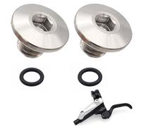 Pack of 2 Bicycle Bleed Screw O-Ring Oil Cap Screw for Split Bicycle Body TC4 Titanium Alloy M5 x 10 mm Screws Compatible with Shimano XT SLX Zee Deore LX (Silver)