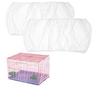 Pack of 2 Bird Cage Covers, Adjustable Bird Cage Net, Bird Cage Seed Catcher, for Cages with a Circumference of 170-200 cm, White
