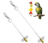 Pack of 2 Bird Skewers Parrot Skewer Feeder Stainless Steel Chicken Vegetable Skewer Fruit Holder Bird Vegetable Skewer Fruit Feeder Toy for Budgies, Parakeets, Cockatiels DE (17 cm)