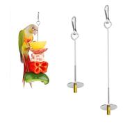 Pack of 2 Bird Spike Parrot Skewer Feeder Cockatiel Food Hanging Stainless Steel Bird Food Budgie Cage Feeder for Chicken Vegetable Skewer, Bird Vegetable Skewer, Foraging Toy