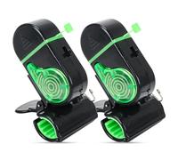 Pack of 2 Bite Alarms, Fishing Bell, Bite Alarm for Fishing, 2025 Fishing Rod Alarm with LED Light and Sound, Suitable for Fishing Sticks, Portable Bite Sensor