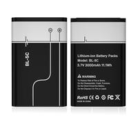 Pack of 2 BL-5C Batteries, 3.7 V 3000 mAh Replacement Battery with High Capacity for Nokia 6230 6330 6263 6267 6270 6555 6600 6030 6670 6680 6681 6820 and Compatible with DIGITRADIO 1 2, TECHNIRADIO 6
