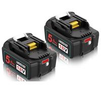 Pack of 2 BL1850B Replacement Batteries for Makita Battery 18 V 5.0 Ah Li-ion Replacement Original Tool Battery Compatible with BL1830 BL1850 BL1860 BL1860B BL1830B BL1840 BL1845 BL1820 194205-3 LXT