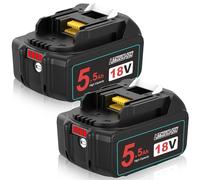 Pack of 2 BL1850B Replacement for Makita Battery 18 V 5.5 Ah for Makita BL1860B BL1860 BL1850 BL1840B BL1840 BL1830 BL1835 BL1845 194204-5 LXT-400 with LED Tool Battery