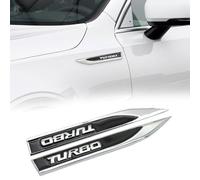 Pack of 2 Black 3D Turbo Logo Emblem Badge Sticker for Car Decoration