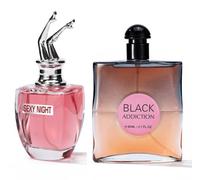 Pack of 2 - Black Addiction 80ml EDP + Sexy Night 100ml EDP | Perfume for Women - Elegant, Long-Lasting Fragrance | Floral, Jasmine, Citrus Rose, fragrance gift set