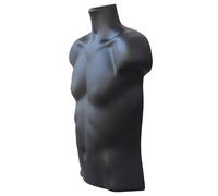 Pack of 2 Black Matt Male Half Body Hanging Body Mannequin Form Torso Display Bust