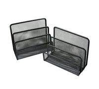 Pack of 2 Black Mesh Letter Sorters - Mail Tray Desk Office Organiser