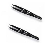 Pack of 2 Black Slanted Tweezers for Men or Women for face, Upper Lips and Eyebrows by Avon.