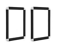 Pack of 2. BLACK Snap Frame Picture Frame Clip Frame with Rounded Corners in 5 Sizes A0, A1, A2, A3, & A4 (2 X BLACK A4)