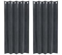 Pack of 2 Blackout Curtains, Light Grey, 140 x 175 cm, Velvet with Eyelets, Opaque and Insulating for Living Room, Bedroom, Children's Room, Modern Scarf for Privacy and Darkening