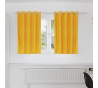 Pack of 2 Blackout Curtains, Mustard Yellow, 140 x 140 cm, Velvet with Eyelets, Opaque and Insulating for Living Room, Bedroom, Children's Room, Modern Scarf as Privacy Screen and Thermal Curtain