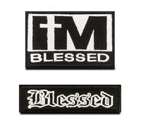 Pack of 2 "Blessed" Tactical Military Patch - I am Blessed Sew-On Emblem with Hook and Loop - Embroidered Embroidery Fabric Tape Patch for Backpacks, Clothing, Uniforms, Hat, Biker