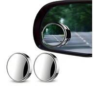 Pack of 2 Blind Spot Mirrors, Round Frameless 360° Rotate Sway Adjustable HD Glass Convex Mirror Maximize RearView Universal for Car SUV Trucks Traffic Rear View (Silver)
