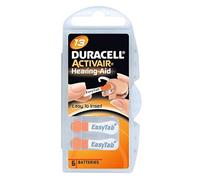 Pack of 2 Blister Packs of 6 Hearing Aid Batteries Duracell Activair EasyTab Da 13