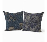 Pack of 2 Blue Retro4 Cushion Covers 20x20in Square Super Soft Decorative Pillow Cases, Durable & Machine Washable with Invisible Zipper Cushion Covers for Living Room Sofa Home Decoration P-J-2155