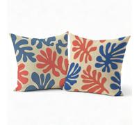 Pack of 2 Blue Simple5 Cushion Covers 28x28in Square Super Soft Decorative Pillow Cases, Durable & Machine Washable with Invisible Zipper Cushion Covers for Living Room Sofa Home Decoration P-J-3062