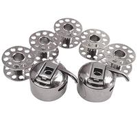 Pack of 2 Bobbin Case + 5 Metal Bobbins for Necchi 270/524/559 Sewing Machine