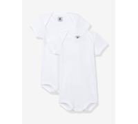 Pack of 2 Bodysuits, Cutaway Shoulders, Organic Cotton for Babies, by PETIT BATEAU white